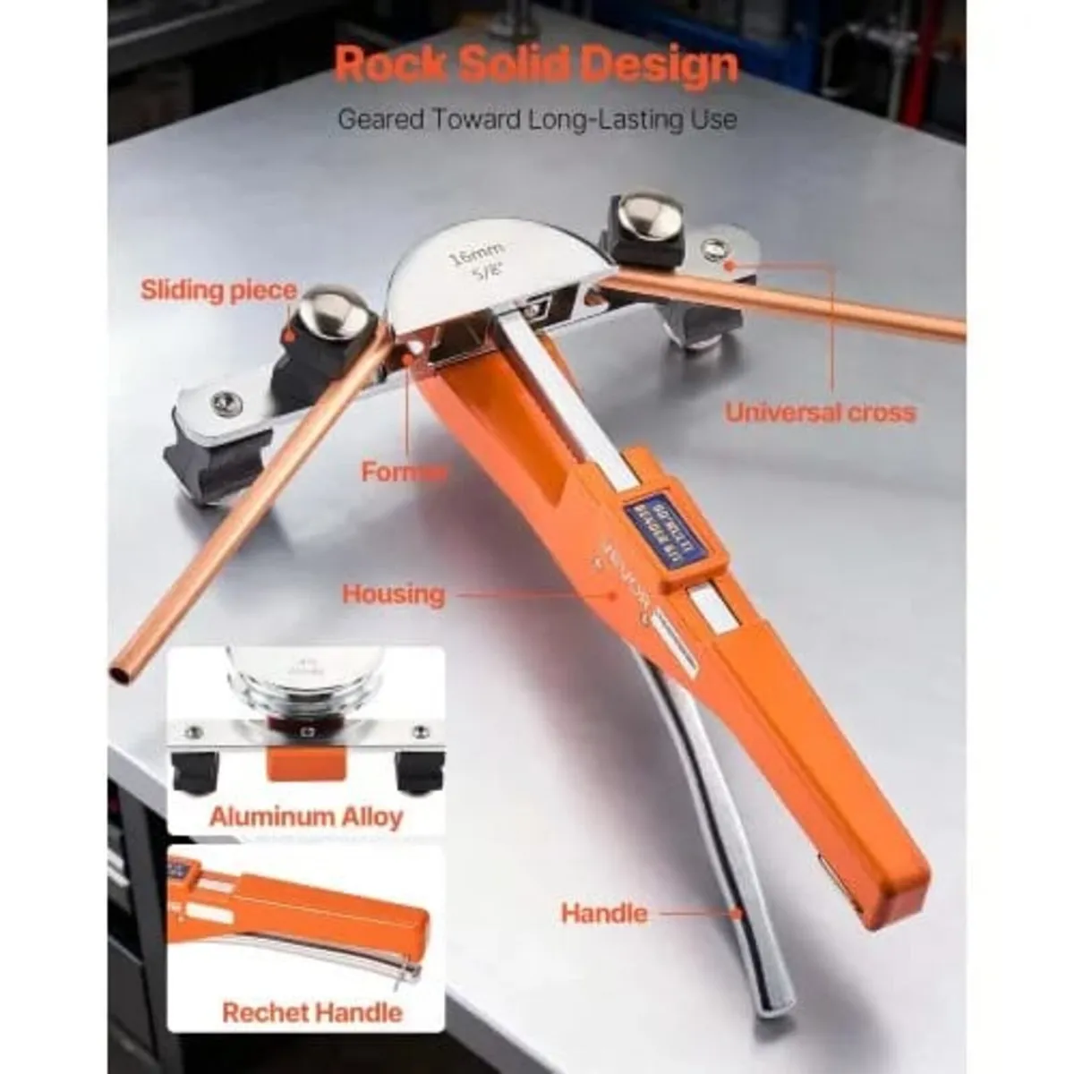 Tubing Bender Kit, 1/4 to 7/8 Inch, Compact Ratche - Image 4