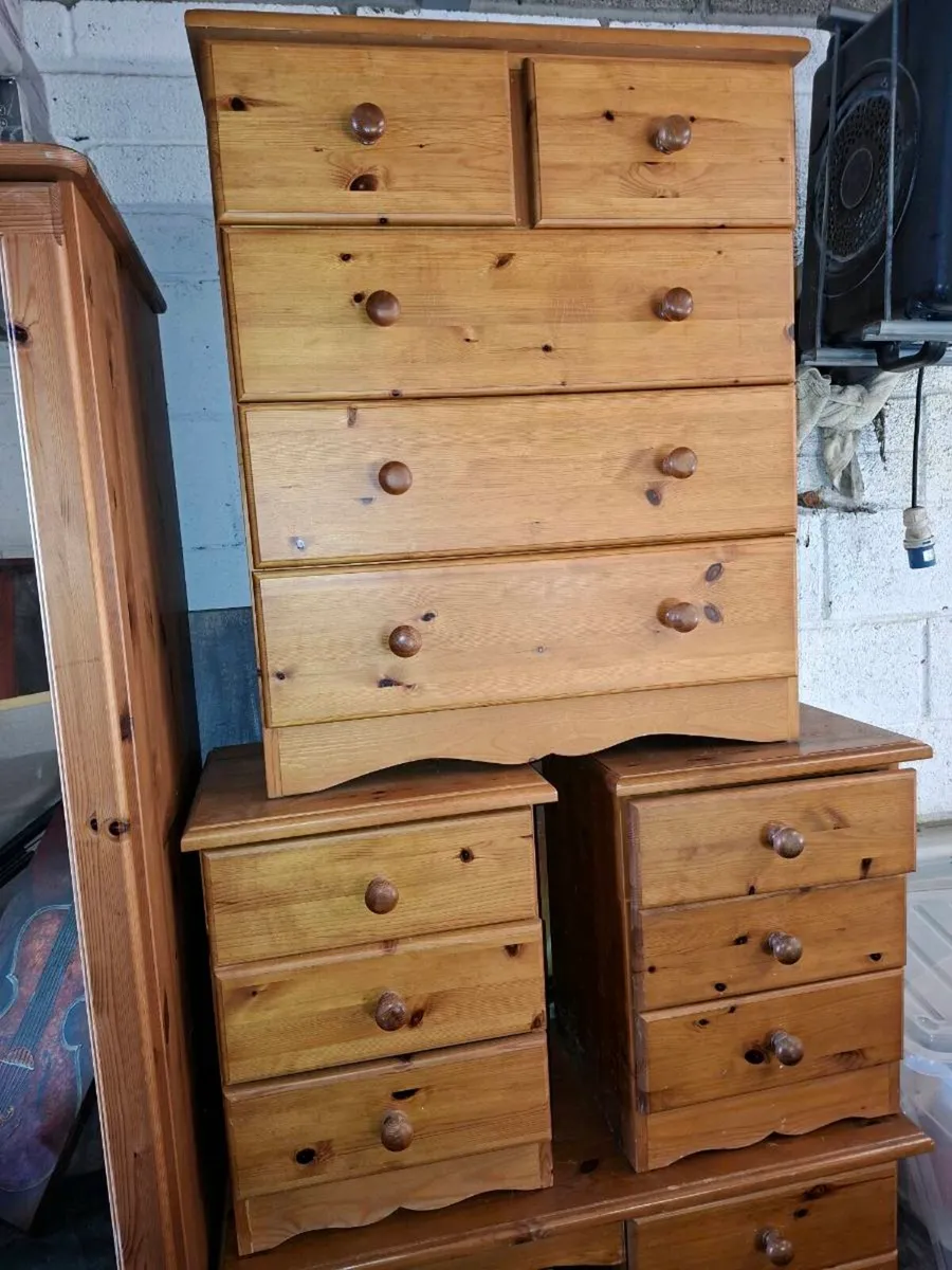 Vintage pine wardrobe set - Image 3