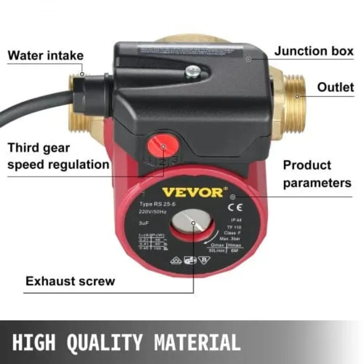 Hot Water Circulation Pump 0.6-Inch 220V 5.3 GPM 9 - Image 2