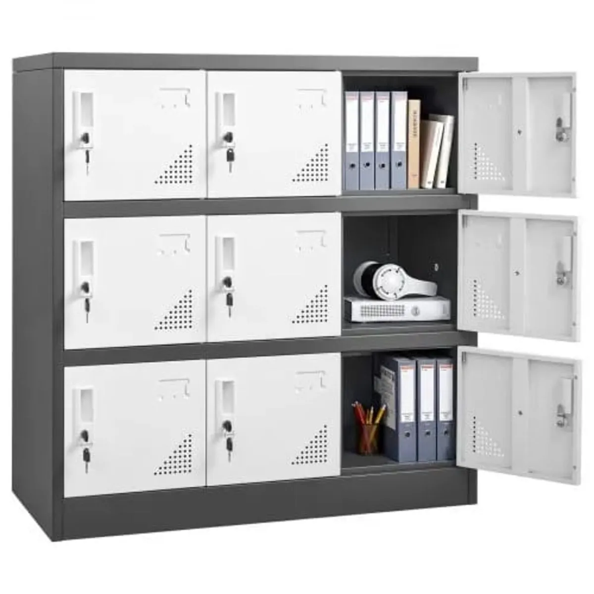 9 Doors Metal Locker, Lockable Steel Storage Cabin - Image 1