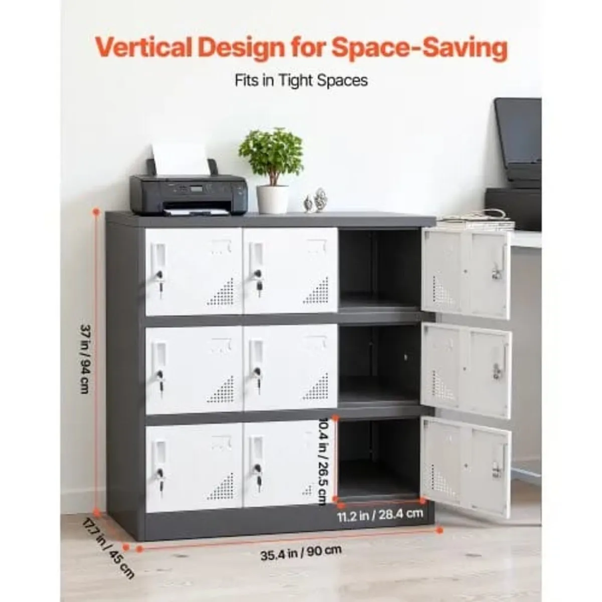9 Doors Metal Locker, Lockable Steel Storage Cabin - Image 2
