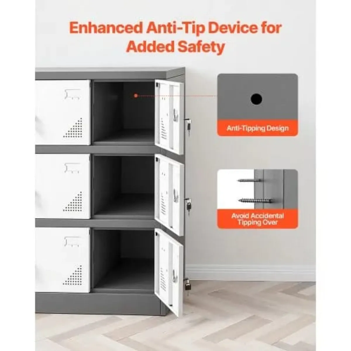 9 Doors Metal Locker, Lockable Steel Storage Cabin - Image 4