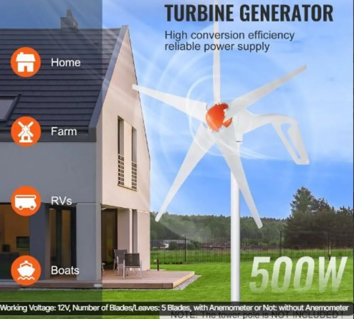 500W Wind Turbine Generator - Image 3