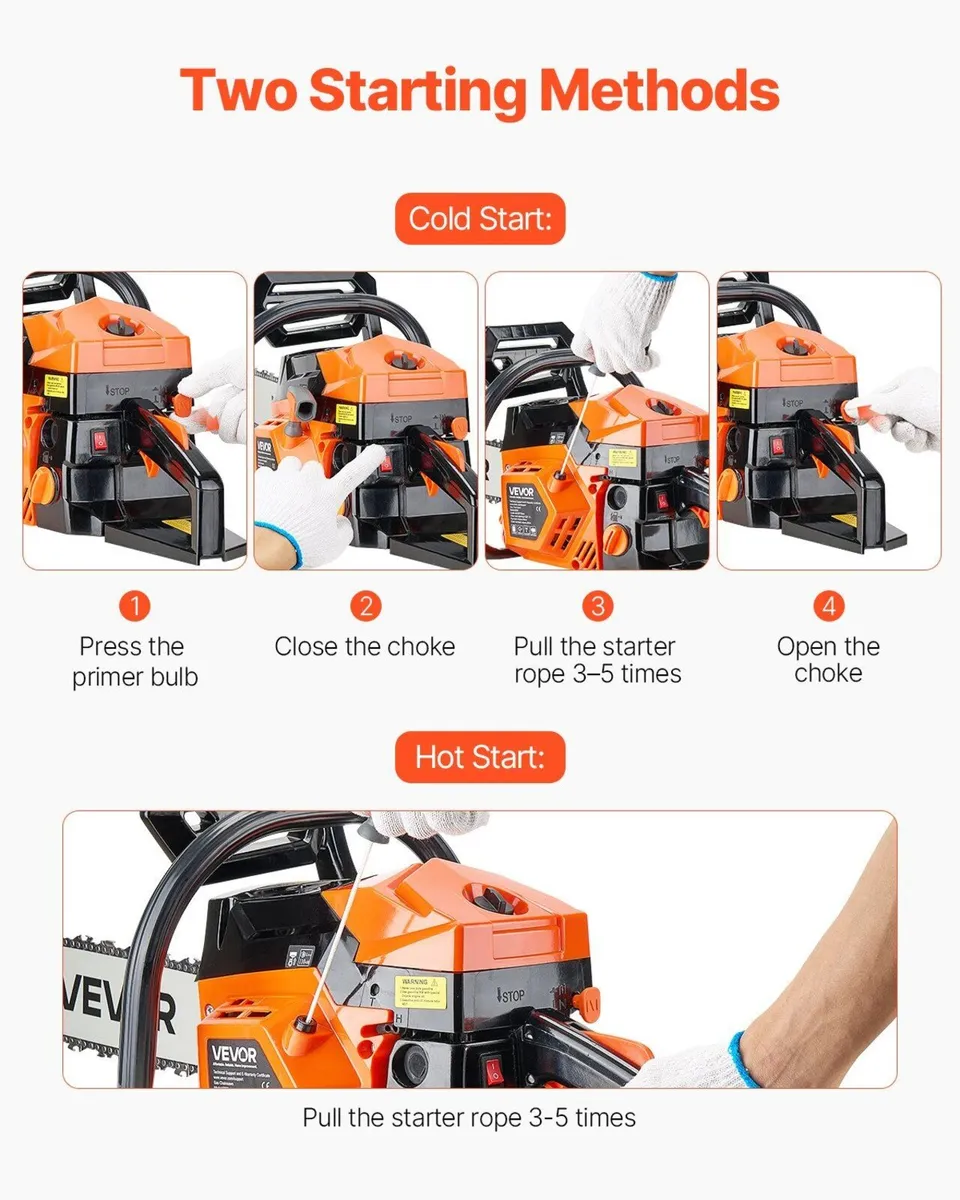 62cc Petrol Chainsaw with 20in Bar - Image 4