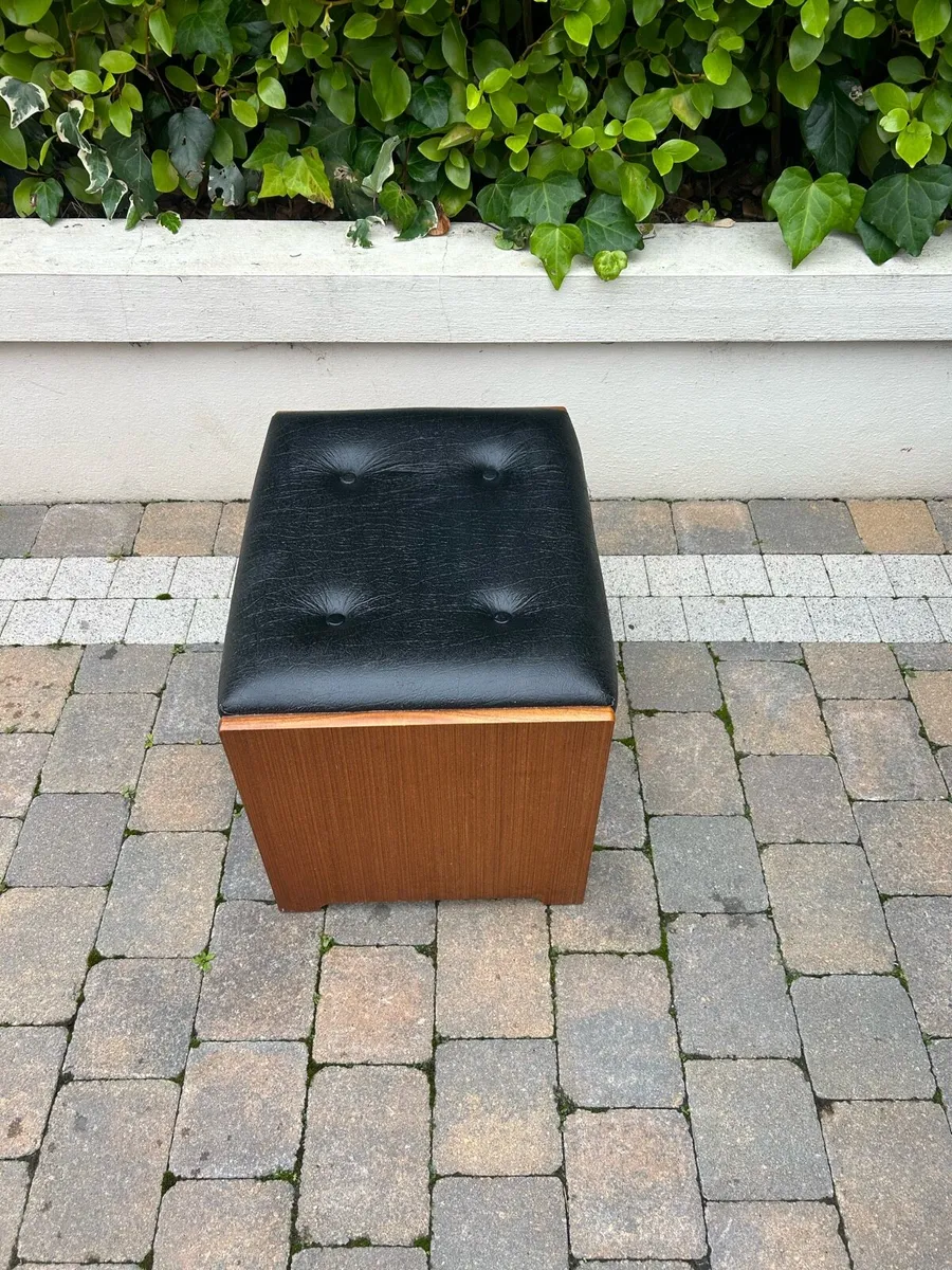 Mid century teak footstool retro vintage - Image 4
