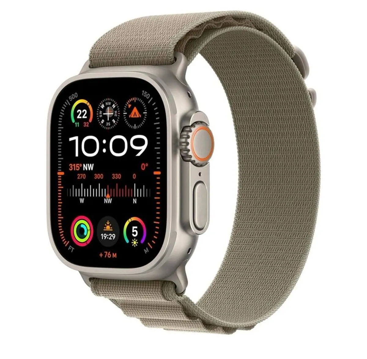 Apple Watch Ultra 2, GPS + Cellular 49mm, Smartwatch with Rugged Titanium Case & Olive Alpine Loop S. Fitness Tracker, Precision GPS - Image 2
