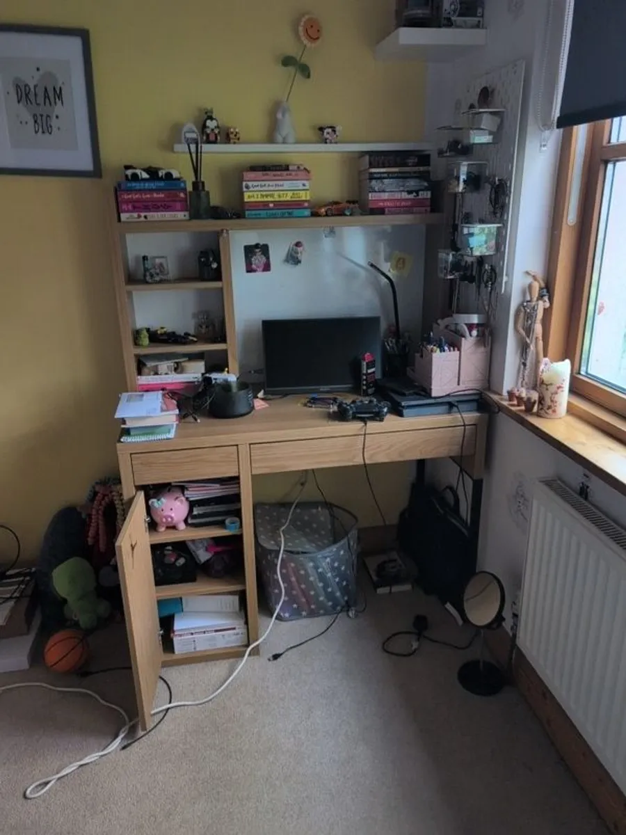 home work desk + standing mirror with storage - Image 2