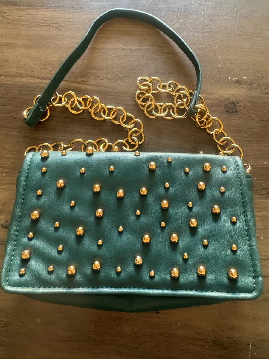 Zara green studded crossbody bag - Image 1