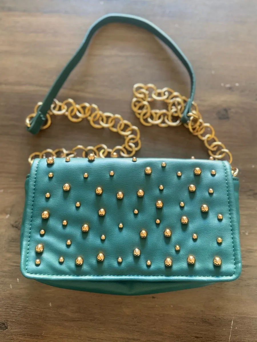 Zara green studded crossbody bag - Image 2