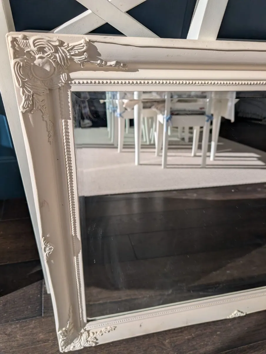 Large Ornate Cream French Style Wall Mirror - Image 4