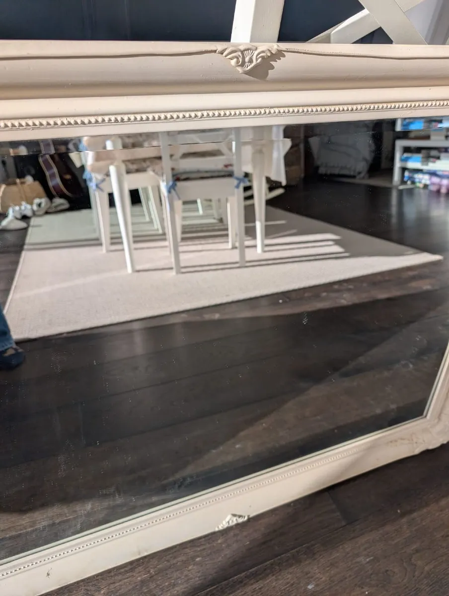 Large Ornate Cream French Style Wall Mirror - Image 3