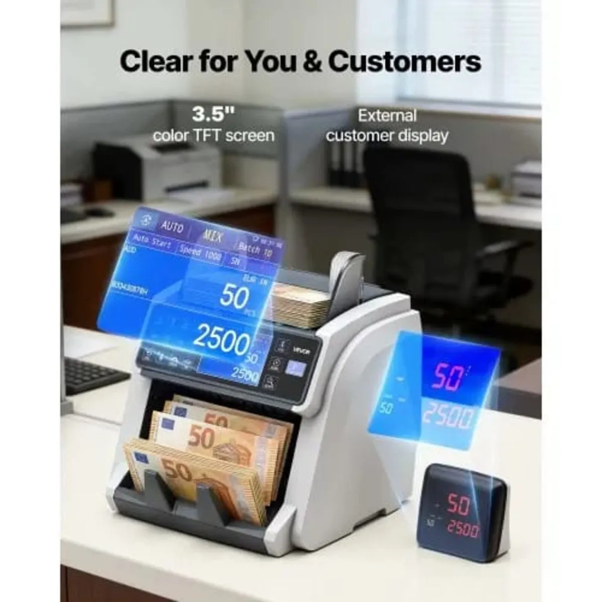 Money Counter Machine, Mixed Denomination Bill Cas - Image 3