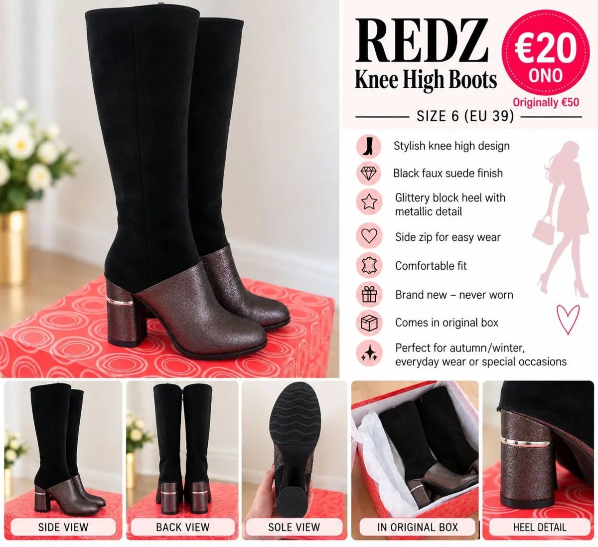 Ladies knee high boots
