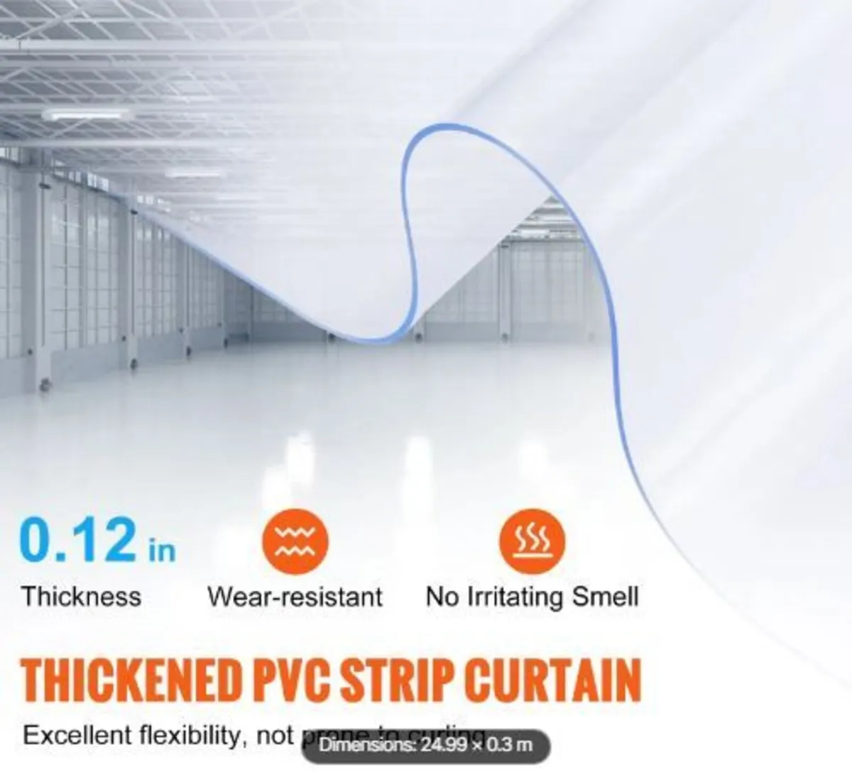 Strip Curtain PVC Door Curtain 2499.4 cm x 30.5 c - Image 2