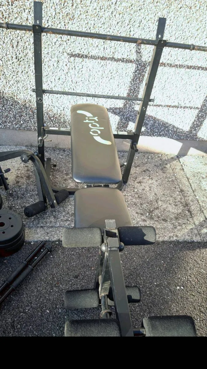 Bench barbell dumbbells and weights - Image 2