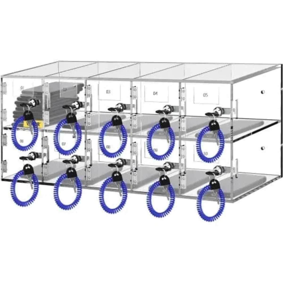Cell Phone Storage Locker, 10 Slots Acrylic Materi - Image 1