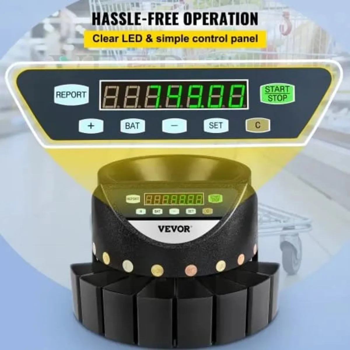 Euro Coin Counter Sorter 500-1000 Coins Electronic - Image 3