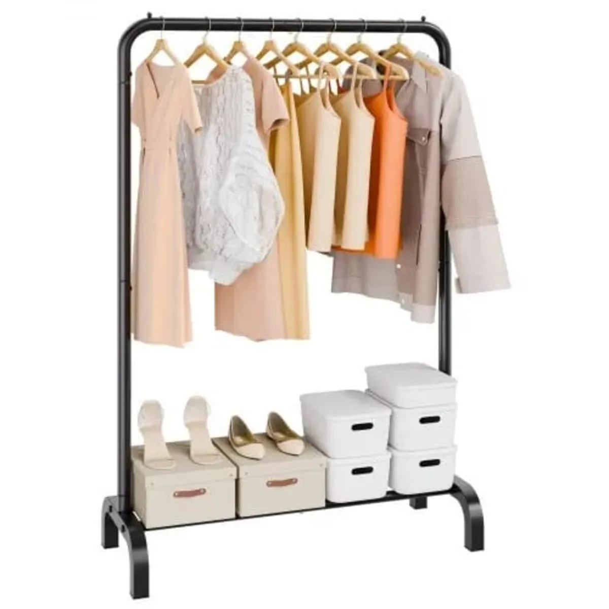 Clothes Rack, Heavy Duty Clothing Garment Rack wit - Image 1
