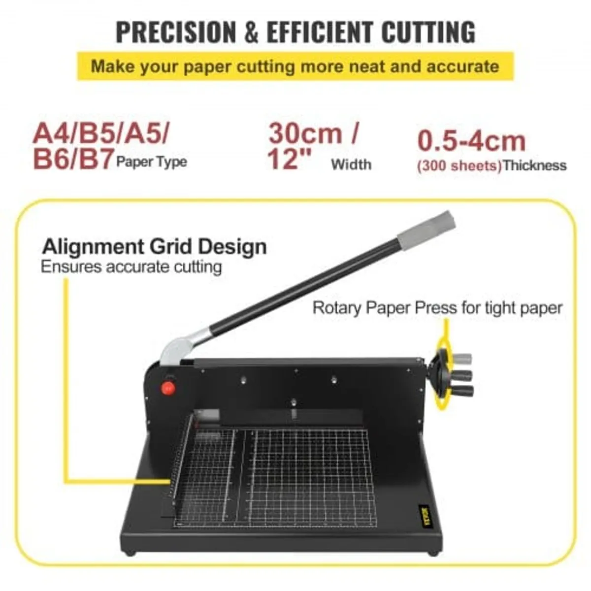 A4 Paper Guillotine 12" Width Paper Cutter Heavy D - Image 2