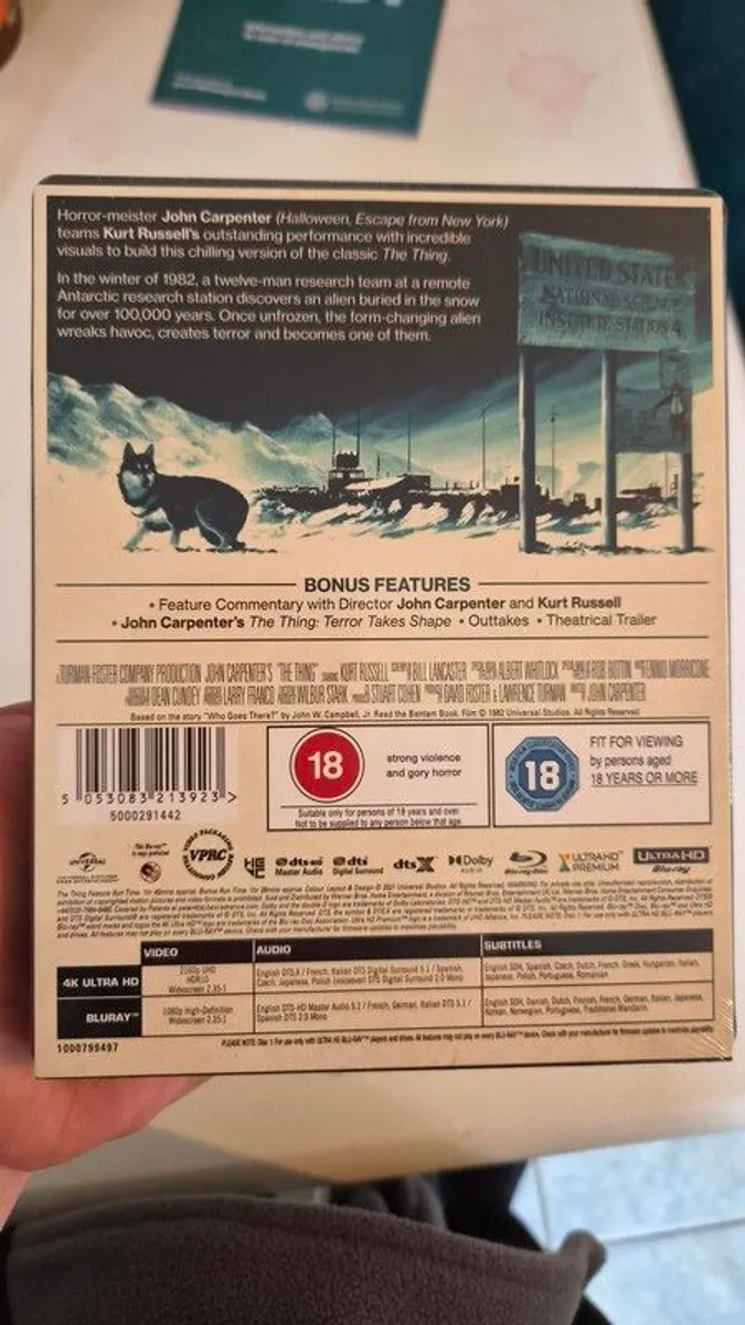 The Thing 4K UHD + Blu Ray Zavvi limited edition steelbook (New Sealed) - Image 2