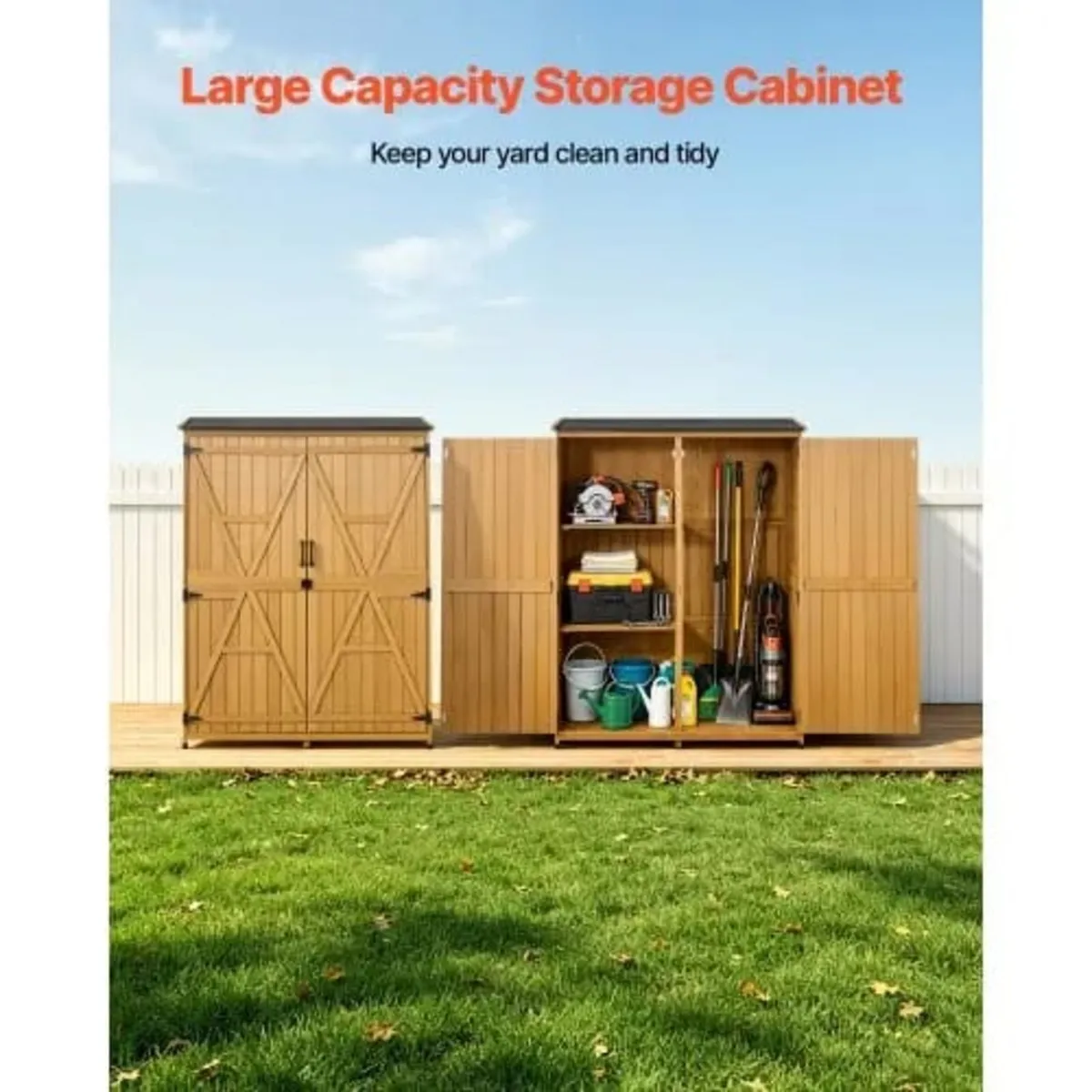 Outdoor Storage Shed, 125.5 x 162.5 cm Wood Garden - Image 2