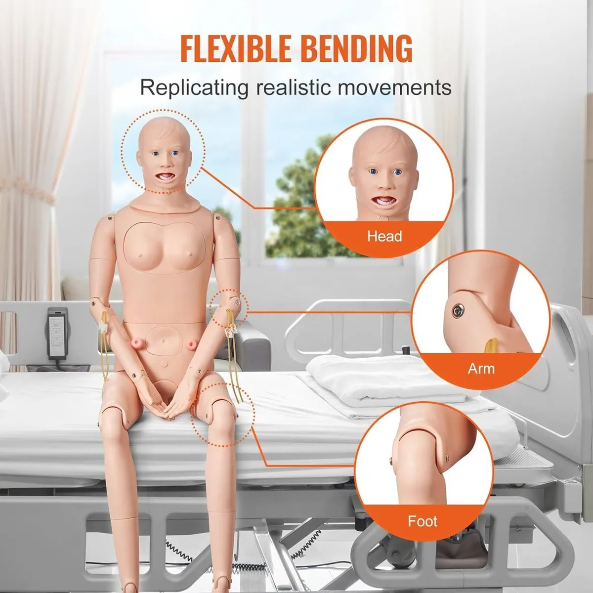 175cm Unisex Medical Training Manikin for Nursing - Image 4