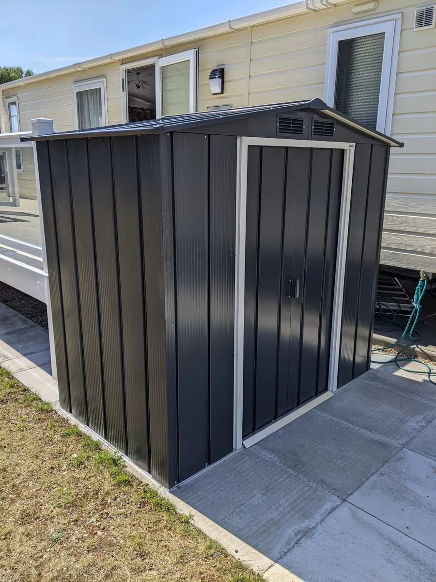6x4 ECO Steel Garden Shed – Anthracite Grey - Image 2