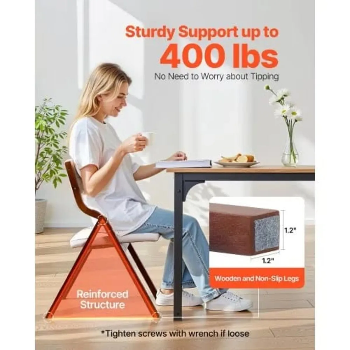 Wooden Folding Chairs with Cushion, Set of 2, Port - Image 3