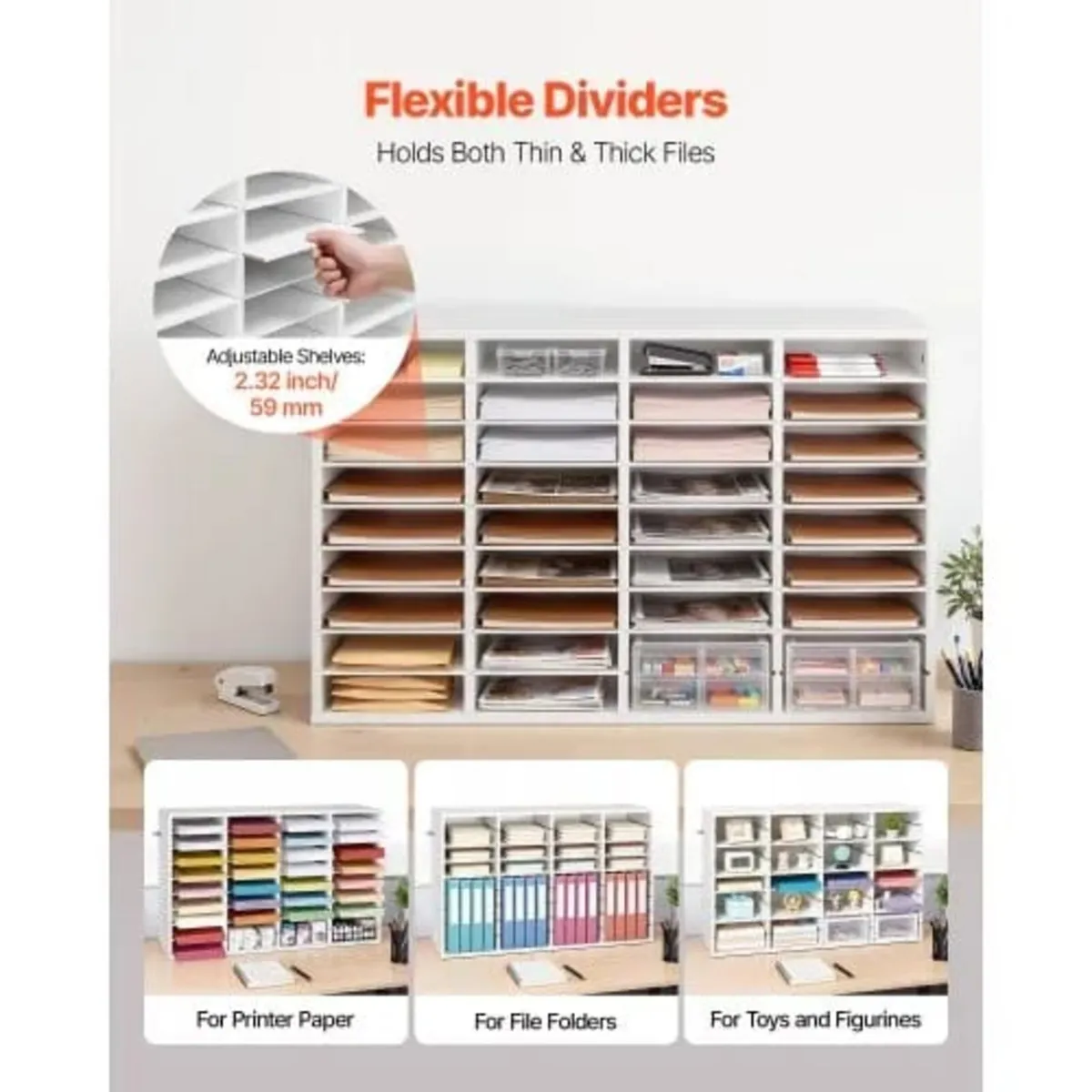 Literature Organizer, 36 Compartments Office Mailb - Image 3
