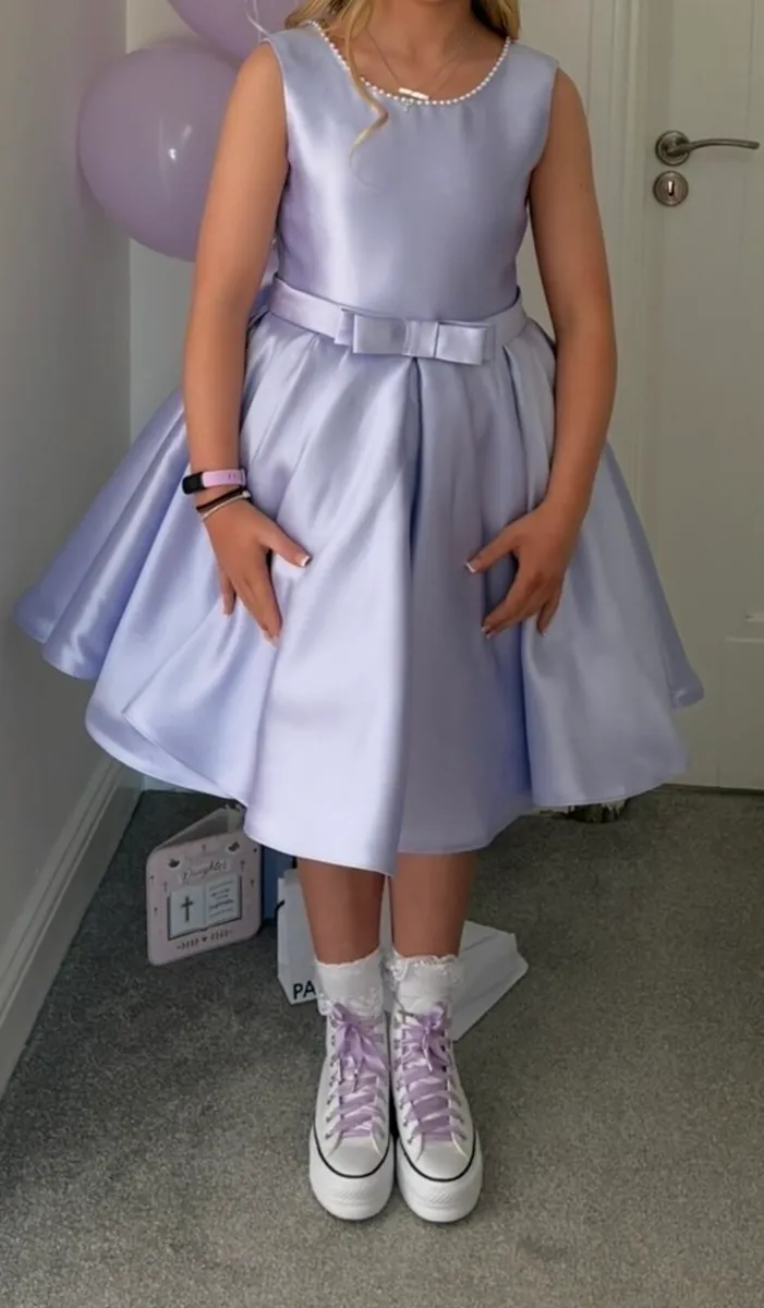 Stunning Blingalicious Lavender Confirmation Dress - Image 3