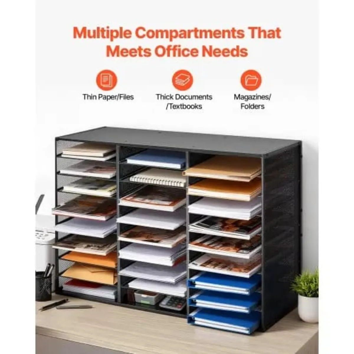 Literature Organizer, 27 Compartments Metal Office - Image 3