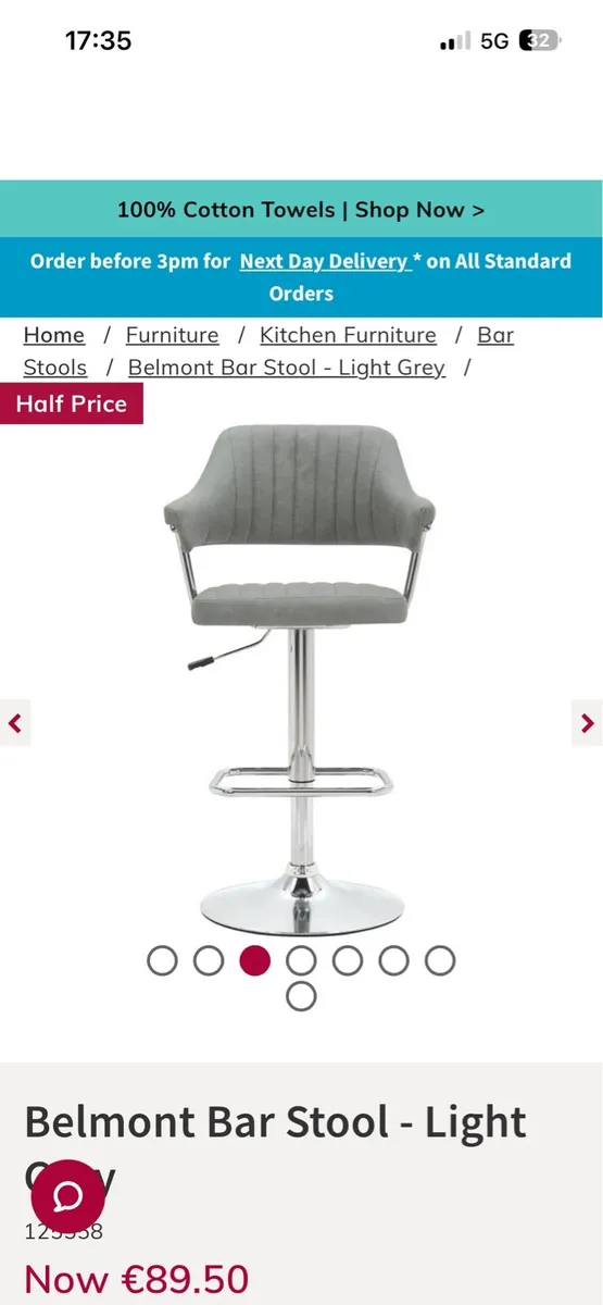 New Grey bar stool - Image 1