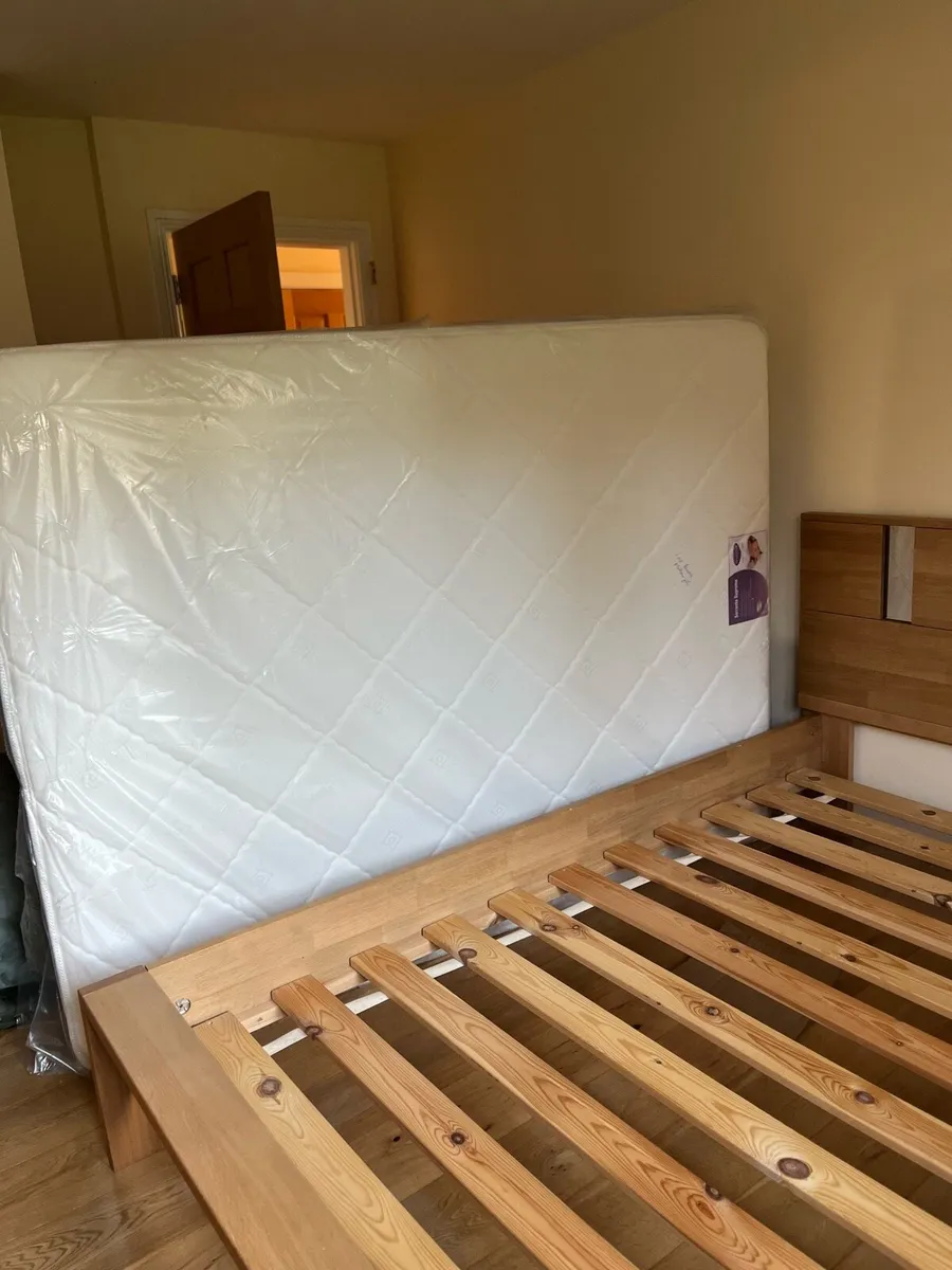 King size bed and mattress - Image 1