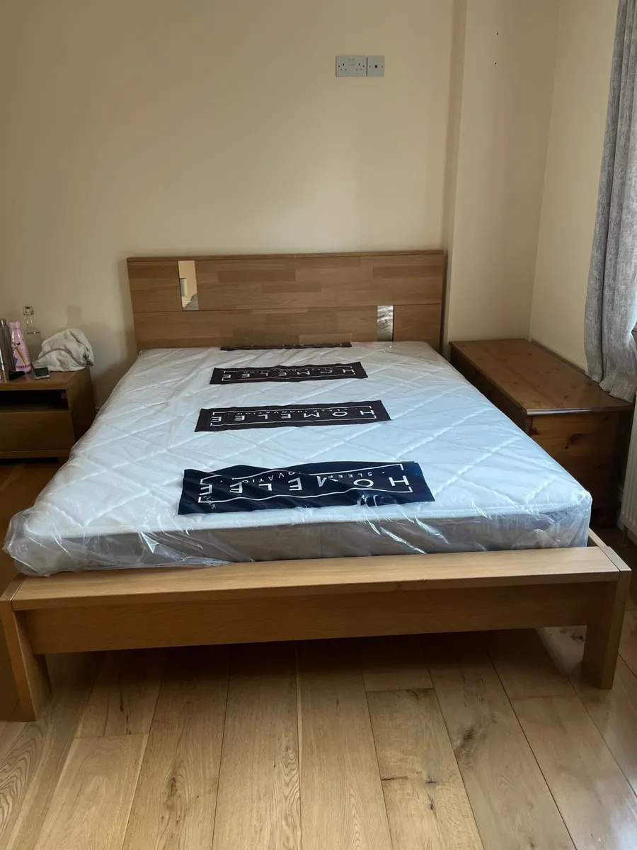 King size bed and mattress - Image 3