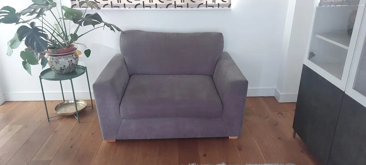 3 seater couch, 2 seater cuddler & a footstool - Image 2
