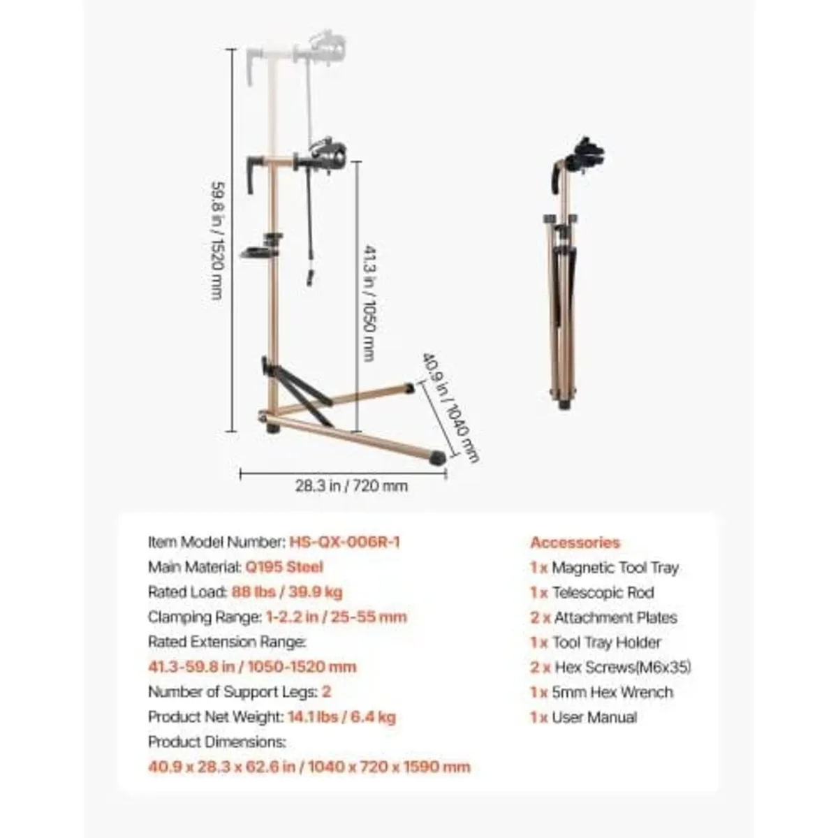 Bike Repair Stand, 88 lb Heavy-duty Bicycle Work S - Image 2