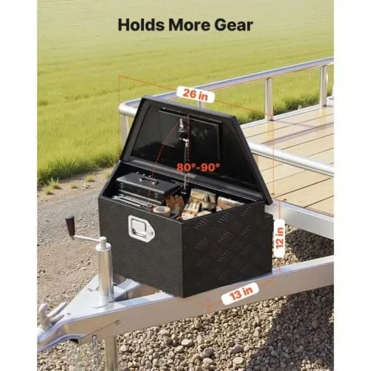 Trailer Tongue Box, 660 x 330 x 305 mm Aluminum Tr - Image 2