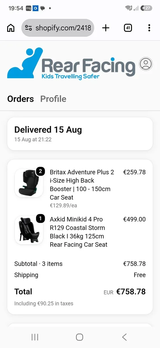 Axkid Minikid 4 Pro R129 36kg extended rear facing - Image 2