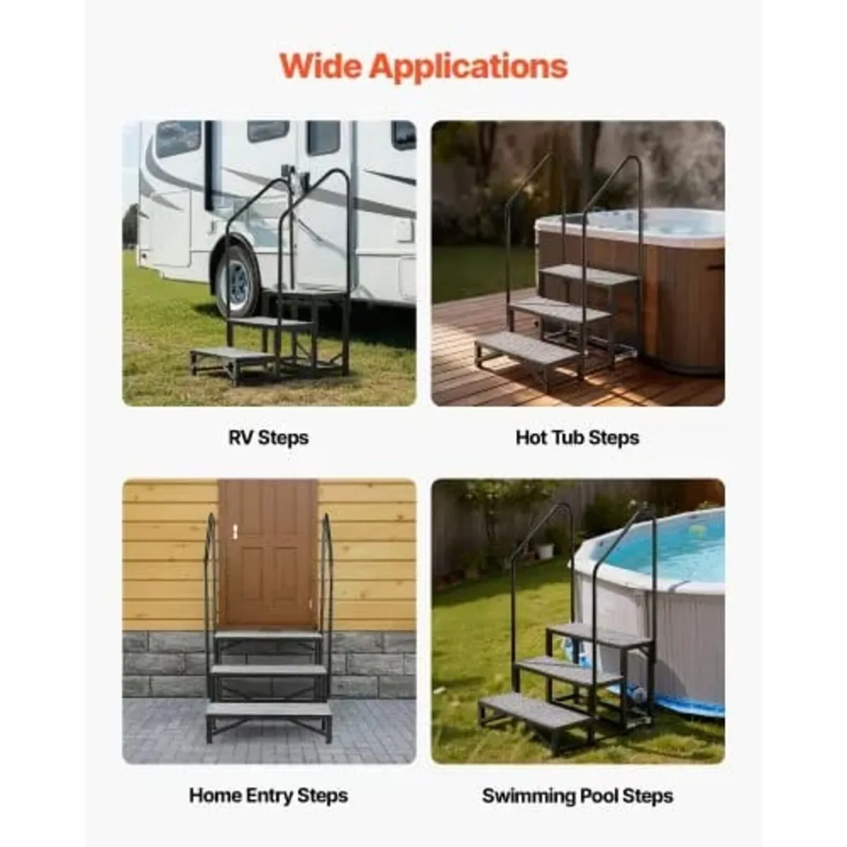 RV Steps with Dual Handrails, 3 Steps, 300 kg Load - Image 3