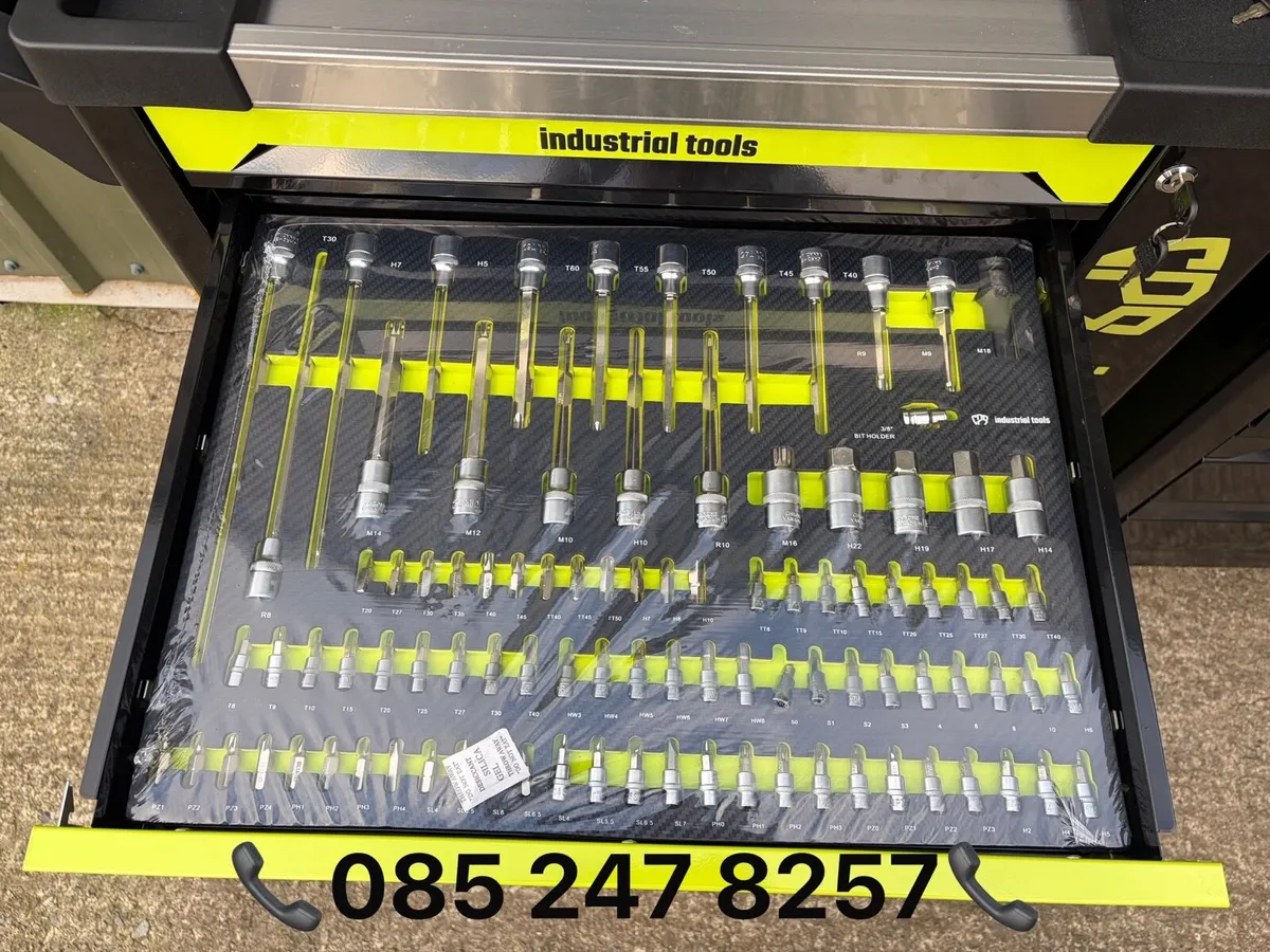 🟡⚫️Brand New 7-Drawer + Side Cabinet Tool Chest - Image 3
