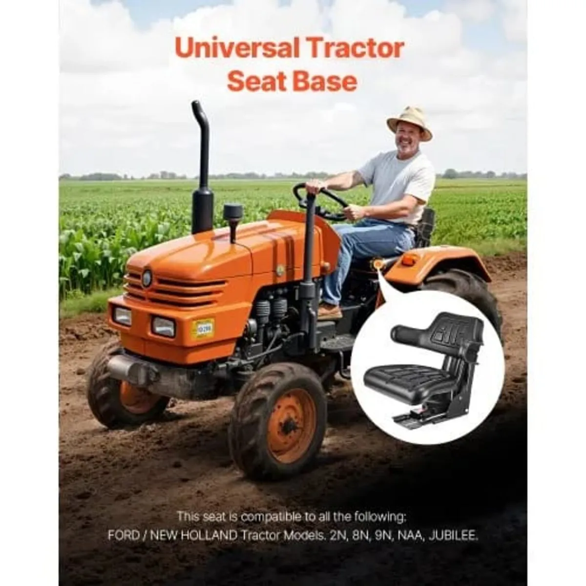 Universal Forklift Seat, Waterproof Tractor Suspen - Image 3