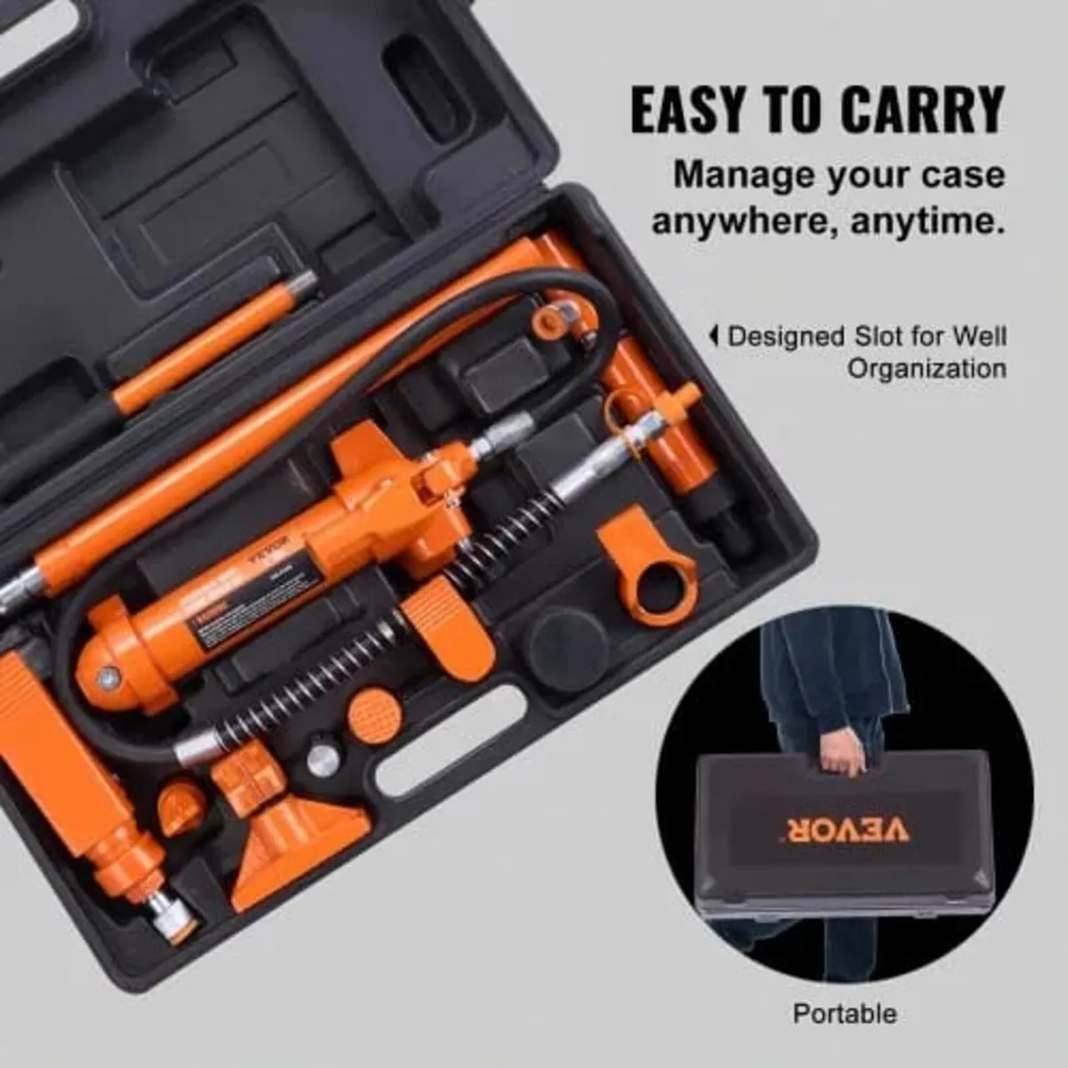 4 Ton Porta Power Kit, Portable Hydraulic Jack wit - Image 2