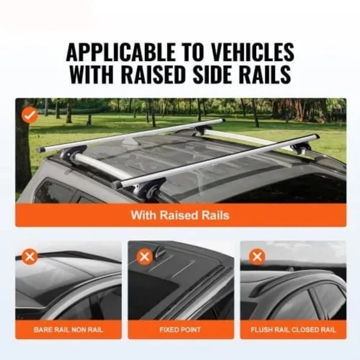 Universal Roof Rack Cross Bars, 137.2cm Aluminum R - Image 4