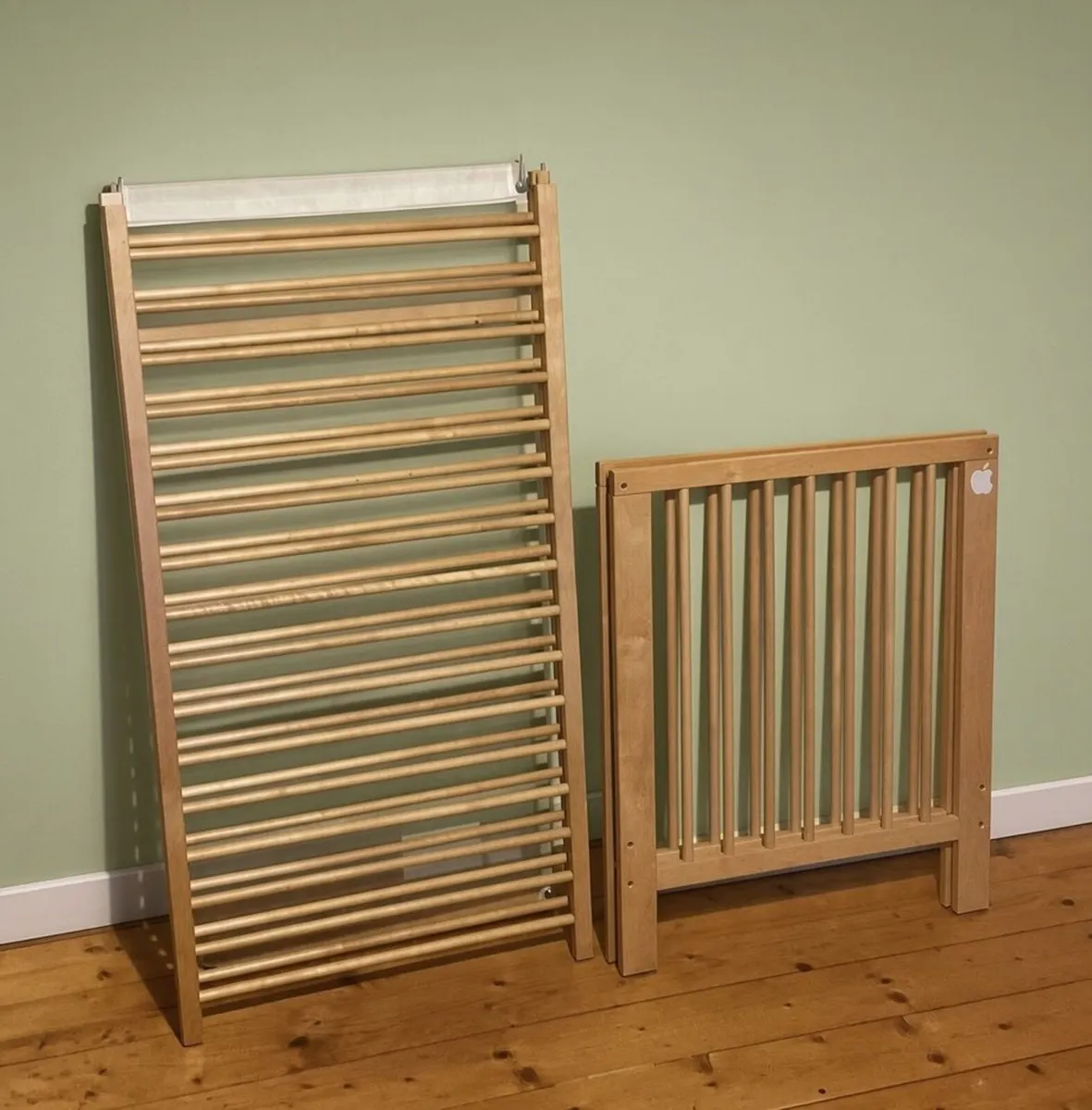 Large Wooden Baby Cot – Natural Wood - Image 3