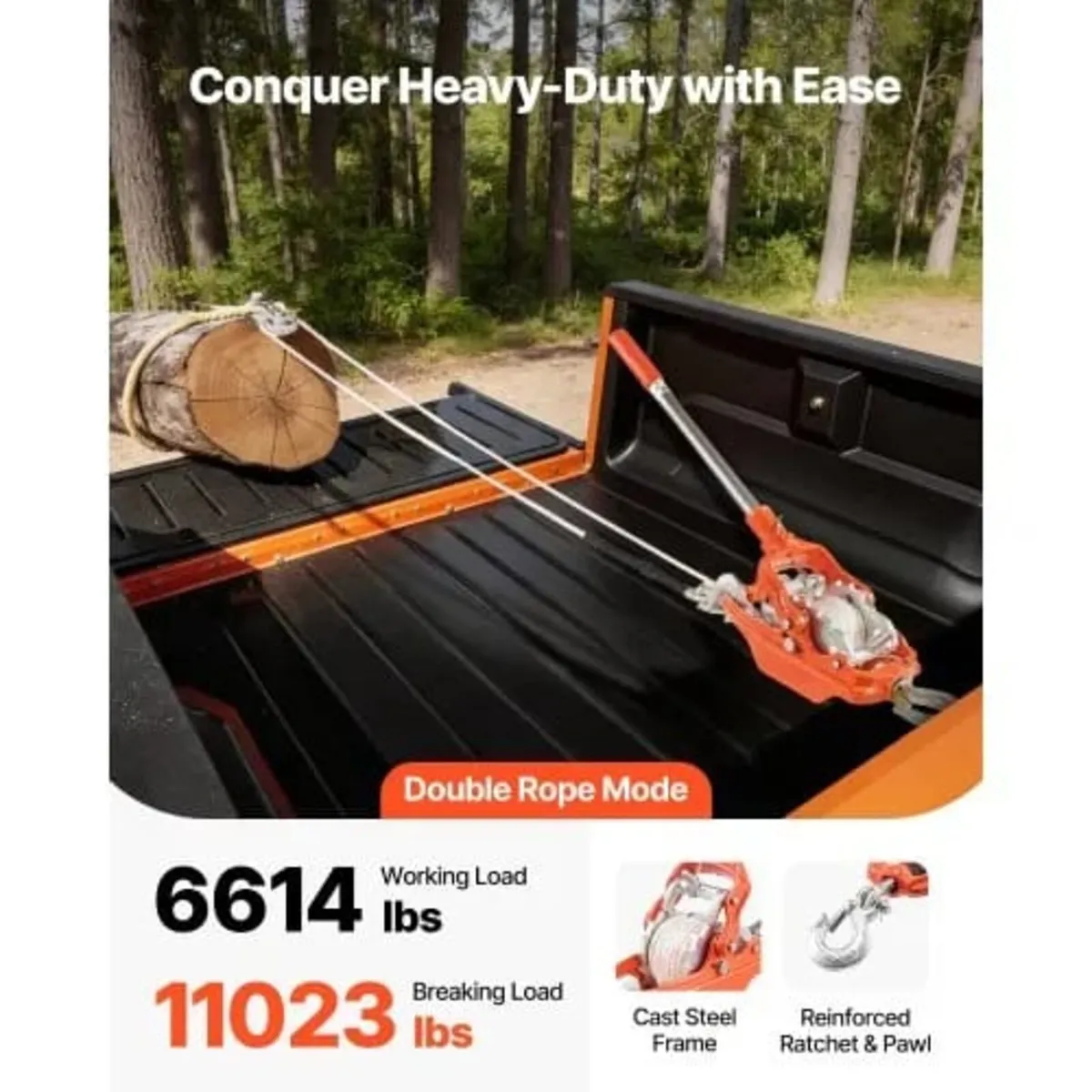 Rope Puller, 3 Ton Pulling Capacity, Heavy Duty Ra - Image 2