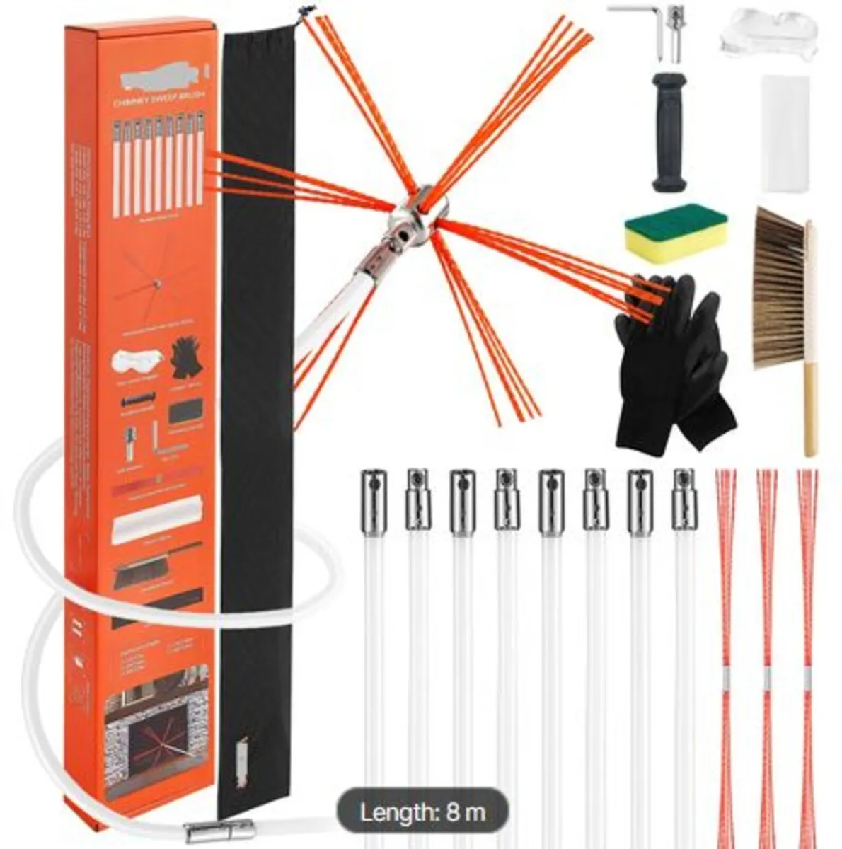 Chimney Sweep Kit, 8m Maximum Extendable Length - Image 1