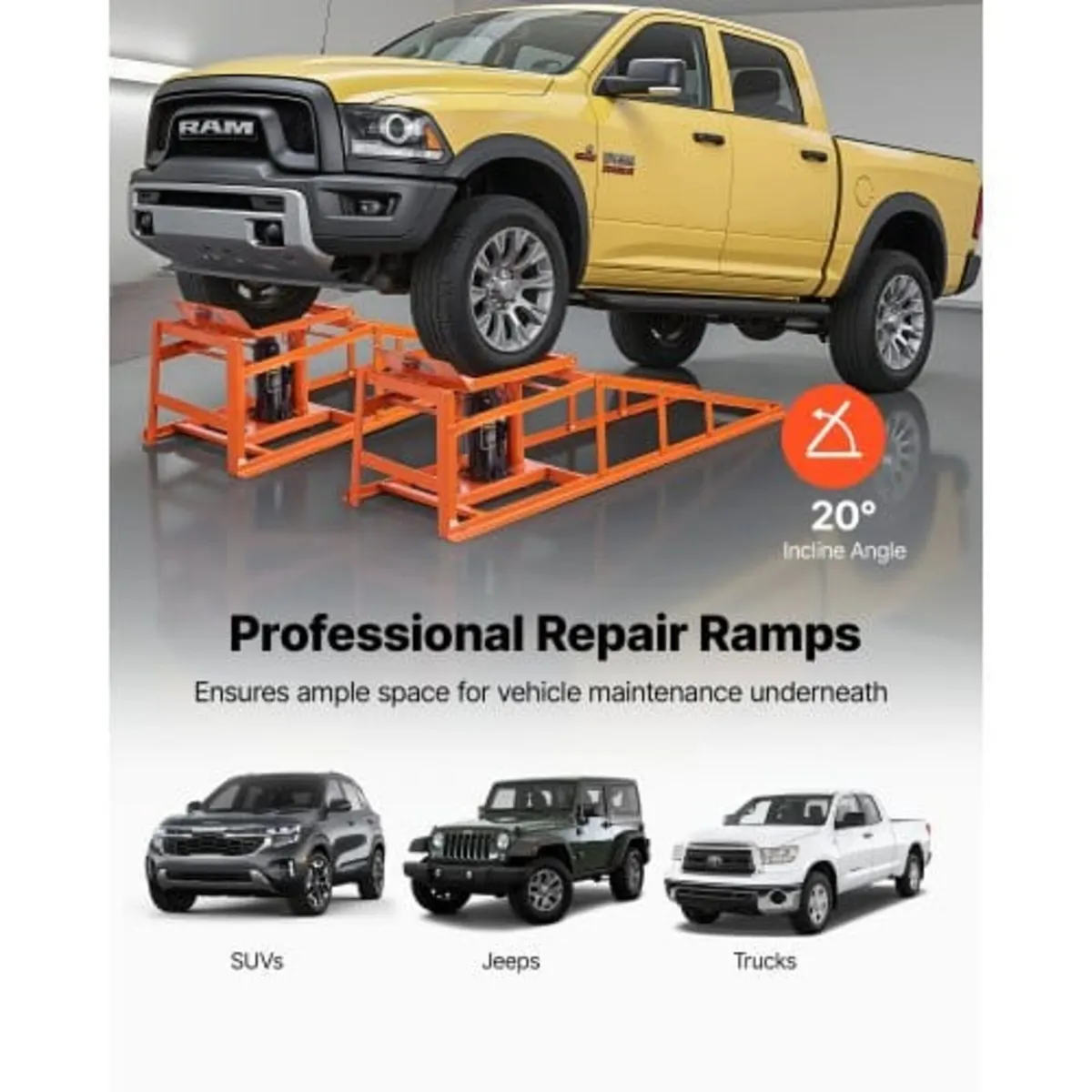Hydraulic Car Ramps, 2 PCS 5T 11000 lbs, 270-360 m - Image 4