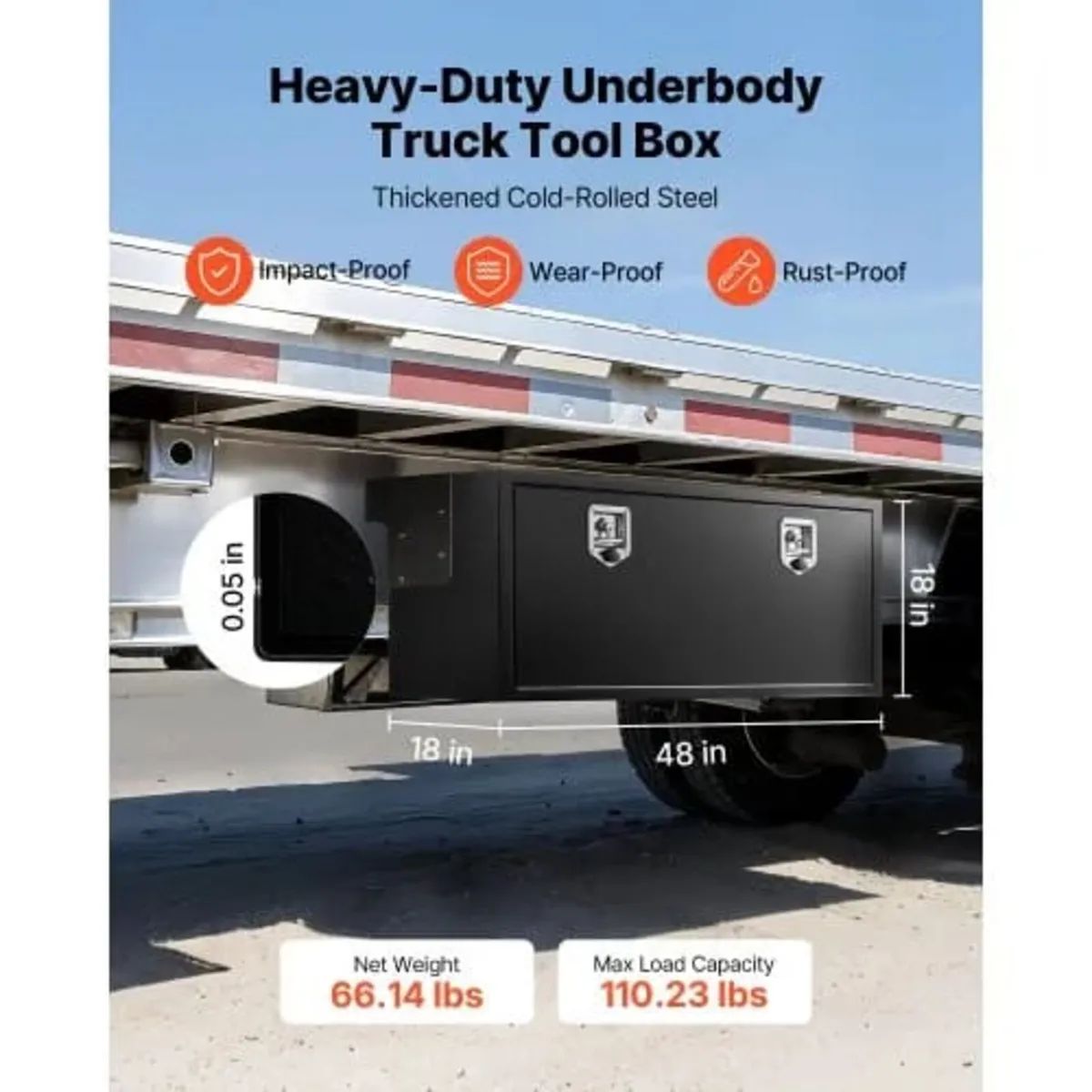 Underbody Truck Tool Box, 1219 x 457 x 457 mm Heav - Image 3