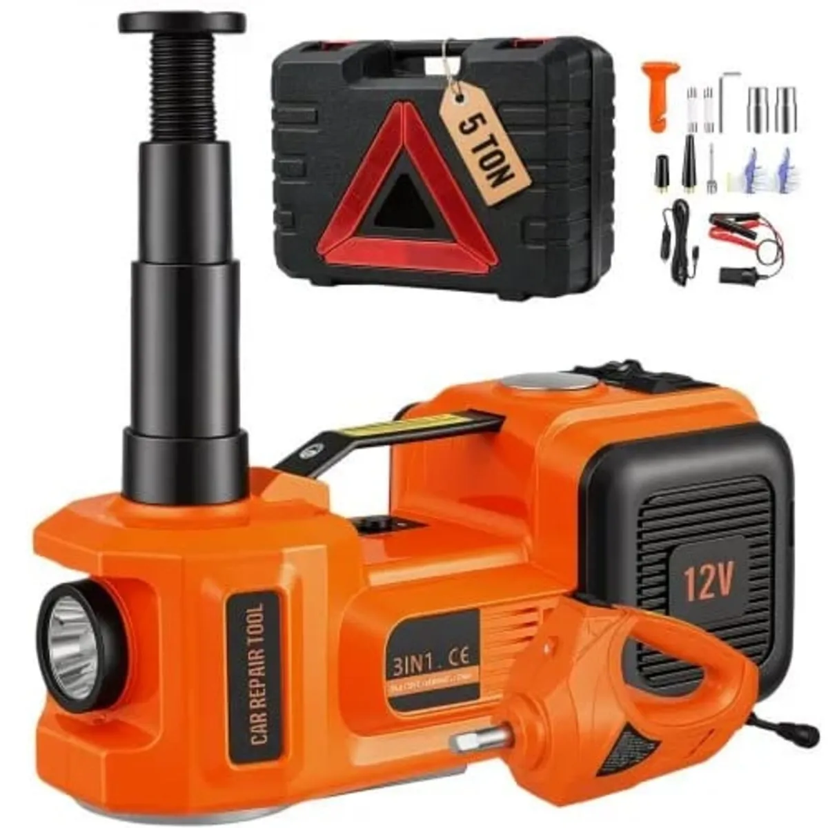 Electric Hydraulic Car Floor Jack 5 Ton 12V w/Impa - Image 1