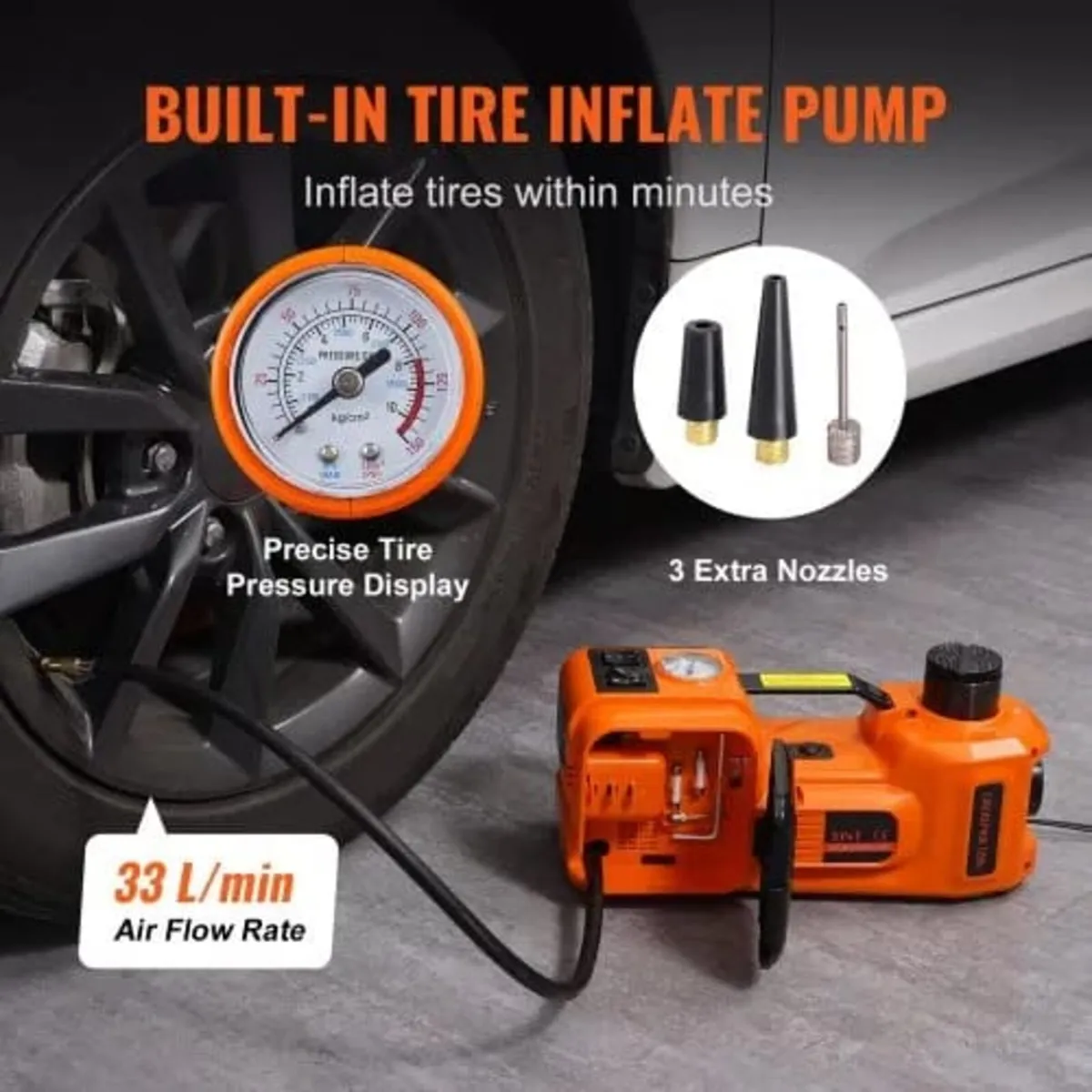 Electric Hydraulic Car Floor Jack 5 Ton 12V w/Impa - Image 2